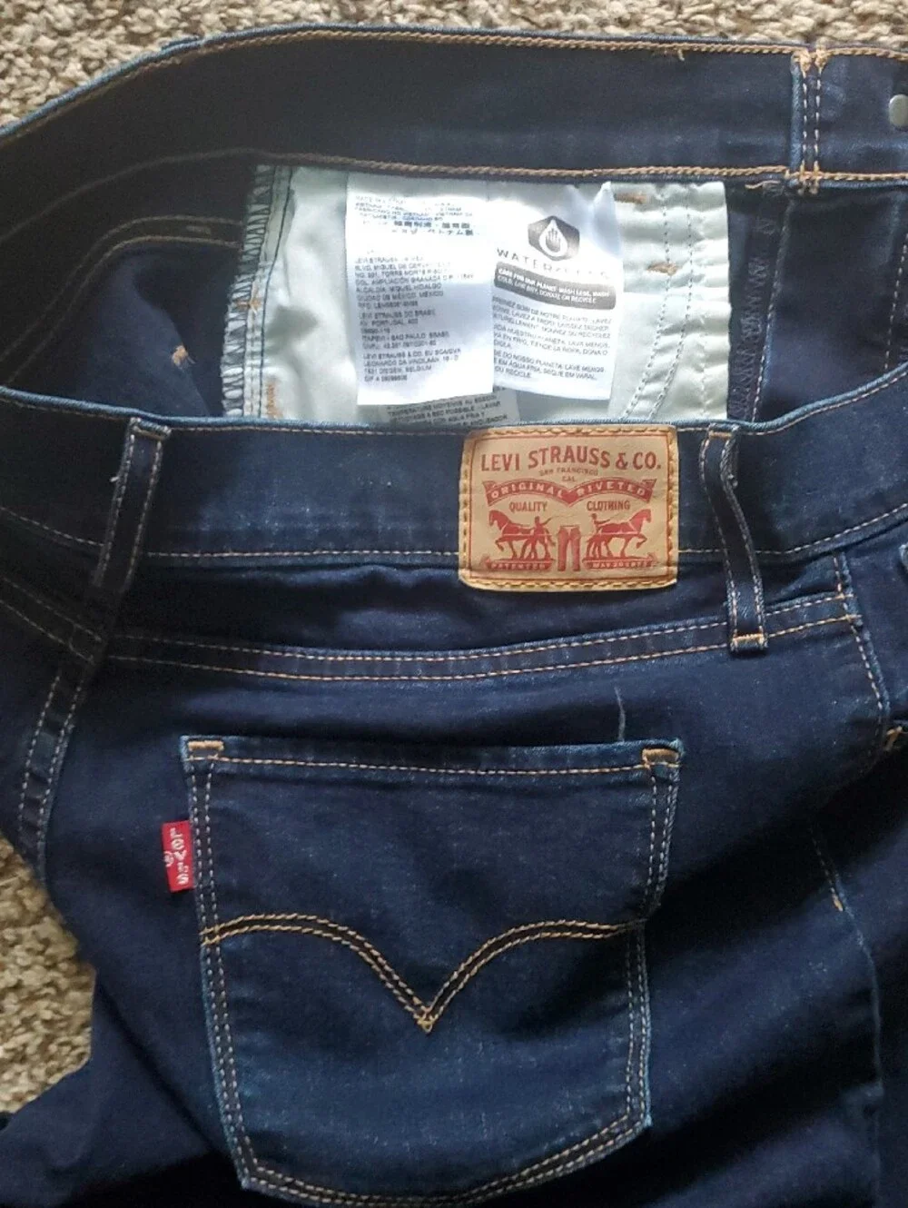 Levi's Navy 721 High Rise Skinny Stretch Jeans